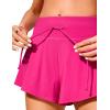 imageCRZ YOGA Womens Swim Board Shorts High Waisted Flowy Beach Skirt Skorts Bathing Swimsuit Bottoms with LinerGranita Pink