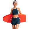 imageCRZ YOGA Womens Swim Board Shorts High Waisted Flowy Beach Skirt Skorts Bathing Swimsuit Bottoms with LinerInsignia Blue