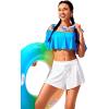 imageCRZ YOGA Womens Swim Board Shorts High Waisted Flowy Beach Skirt Skorts Bathing Swimsuit Bottoms with LinerWhite