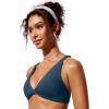 imageCRZ YOGA Womens V Neck Bikini Tops Twist Front Triangle Sexy Bathing Suit Criss Cross Back Swimsuit PaddedInsignia Blue