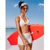 imageCRZ YOGA Womens V Neck Bikini Tops Twist Front Triangle Sexy Bathing Suit Criss Cross Back Swimsuit PaddedMilky White Bone