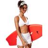 imageCRZ YOGA Womens V Neck Bikini Tops Twist Front Triangle Sexy Bathing Suit Criss Cross Back Swimsuit PaddedWhite
