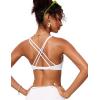 imageCRZ YOGA Womens V Neck Bikini Tops Twist Front Triangle Sexy Bathing Suit Criss Cross Back Swimsuit PaddedWhite