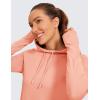 imageCRZ YOGA Workout Long Sleeve Shirt for Women Hoodie Pullover Athletic Hooded Sweatshirts Sports Gym Tops with ThumbholeDew Pink
