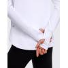 imageCRZ YOGA Workout Long Sleeve Shirt for Women Hoodie Pullover Athletic Hooded Sweatshirts Sports Gym Tops with ThumbholeWhite