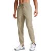 imageCRZ YOGA Athletic Joggers for Men Lightweight Water Resistant Outdoor Workout Pants with Zip PocketsKhali Barley