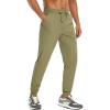 imageCRZ YOGA Athletic Joggers for Men Lightweight Water Resistant Outdoor Workout Pants with Zip PocketsMoss Green