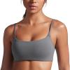 imageCRZ YOGA Butterbreeze Scoop Neck Sports Bras for Women  Spaghetti Straps Wireless Workout Padded Gym Cami TopLava Smoke Grey