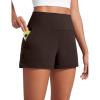 imageCRZ YOGA Butterlift Shorts for Women High Waisted for Yoga Casual Lounge Workout with Pockets LinerlessHot Fudge Brown