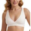 imageCRZ YOGA Butterluxe Maternity Nursing Bras for Women Crossover Wireless Sleep Breastfeeding Lounge Pregnancy Bralette ComfyWhite Apricot