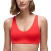 imageCRZ YOGA Butterluxe Soft Double Lined Sports Bras for Women Scoop Neck Adjustable Straps Yoga Crop Top Lounge Cami Non PaddedDeep Red