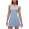 imageCRZ YOGA Butterluxe Square Neck Tennis Dresses for Women A line Mini Casual Travel Holiday Summer Outfits with Shelf BraCambric Blue