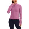 imageCRZ YOGA Butterluxe Womens Cropped Slim Fit Workout Jacket Weightless Track Athletic Full Zip Up Tops with Thumb HolesVelvet Dust