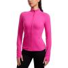 imageCRZ YOGA Butterluxe Womens Full Zip Workout Jackets Slim Fit Track Athletic Tops with Thumb HolesHibiscus Purple