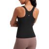 imageCRZ YOGA Butterluxe Womens Racerback Workout Tank Top with Built in Bra  Padded High Neck Yoga Athletic CamisoleBlack