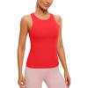 imageCRZ YOGA Butterluxe Womens Racerback Workout Tank Top with Built in Bra  Padded High Neck Yoga Athletic CamisoleDeep Red