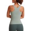imageCRZ YOGA Butterluxe Womens Racerback Workout Tank Top with Built in Bra  Padded High Neck Yoga Athletic CamisoleGreen Palm Court
