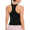imageCRZ YOGA Butterluxe Womens Racerback Workout Tank Tops High Neck Sleeveless Camisole Athletic Gym ShirtsBlack
