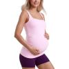 imageCRZ YOGA Butterluxe Womens Square Neck Maternity Tank Tops Ruched Sleeveless Pregnancy Yoga Tee Shirt with Built in BraVita Pink