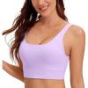 imageCRZ YOGA Butterluxe Womens U Back Sports Bra  Scoop Neck Padded Low Impact Yoga Clothes Workout Crop Top with Built in PadsElfin Purple