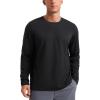imageCRZ YOGA Cloud Jersey Mens Long Sleeve Shirts Breathable Casual Workout Crewneck TShirts Soft Basic TopsBlack