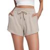 imageCRZ YOGA Cloud Jersey Sweat Shorts Women 3 High Waisted Dolphin for Casual Athletic Lounge with PocketsMojave Tan