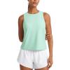 imageCRZ YOGA Cloudweight Crew Neck Workout Tanks Lightweight Athletic Gym Tops for Women Soft Basic Running Sleeveless ShirtsMint Moment