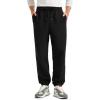 imageCRZ YOGA Cotton Fleece Sweatpants for Men 32quot Loosed Fit Lounge Casual Elastic Bottom Sweat Pants with Zipper PocketsBlack