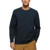imageCRZ YOGA Fleece Crewneck Sweatshirt for Men Long Sleeve Breathable Workout Casual Pullover Basic Sweat ShirtsTrue Navy