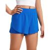 imageCRZ YOGA Girls 2 in 1 Dolphin Athletic Running Shorts with Pockets High Waist Teen Kid Workout Casual Tennis Soccer SplitSparkle Blue