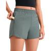 imageCRZ YOGA Girls Athletic Shorts with Zipper Pocket for Teens Kids Running Workout Casual Tennis Soccer Lightweight LinerGrey Sage