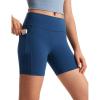 imageCRZ YOGA Girls Butterluxe Athletic High Waist Biker Shorts with Pockets  Lounge Active Dance Yoga Running Kids TeenFrench Navy