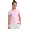 imageCRZ YOGA Girls Cloud Jersey Short Sleeve Polo Shirts School Uniform Golf Tennis Casual Lounge Athletic Collar SoftStrawberry Pink