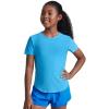 imageCRZ YOGA Girls Cloudweight Athletic T Shirts Short Sleeve Tees Crew Neck Side Slit Teen Kids Active Gym Casual Quick DryKayak Blue