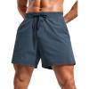 imageCRZ YOGA Gym Shorts Men 5 Side Split Quick Dry Lightweight Stretchy for Athletic Workout Running with Zipper PocketStelindigo