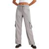 imageCRZ YOGA Lightweight Casual Cargo Pants for Women 30quot Adjustable Ruched Straight Leg Travel Workout Athletic Hiking JoggersDark Chrome