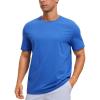 imageCRZ YOGA Mens Cotton Polyester Short Sleeve TShirt Classic Fit Casual Workout Tops Soft Premium TeeStrong Blue