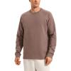 imageCRZ YOGA Mens Crewneck Sweatshirts French Terry Athletic Workout Sweat Shirts Casual Pullover Tops with Zipper PocketBrown Purple