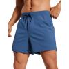 imageCRZ YOGA Mens FourWay Stretch Workout Shorts  5 Soft Durable for Casual Athletic with PocketsPitch Blue