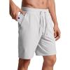 imageCRZ YOGA Mens FourWay Stretch Workout Shorts  9 Linerless Soft Durable for Casual Athletic with PocketsPlatinum Grey