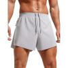 imageCRZ YOGA Mens Side Split Running Shorts 4  Quick Dry for Athletic Gym Workout with Zip Pocket and Brief LinerGull Gray