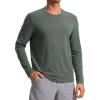 imageCRZ YOGA Pima Cotton Long Sleeve Shirts for Men Crew Neck Basic Casual TShirts Breathable Workout Comfort TopsGrey Sage