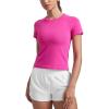 imageCRZ YOGA Seamless Short Sleeve Shirts for Women Breathable Running Workout Tops Athletic Gym Yoga Basic TShirtsHibiscus Purple