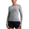 imageCRZ YOGA Seamless Workout Long Sleeve Shirts for Women Breathable Athletic Gym Tops Crew Neck Running Yoga TShirtSlate Grey Marl