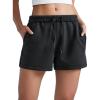 imageCRZ YOGA SoftAura Sweat Shorts Women Casual 4 High Waisted Modal for Lounge Athletic with Pockets DrawstringBlack
