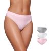 imageCRZ YOGA Softhold Bikini Underwear for Women  Sexy Tagless Hipster Stretch Breathable Ladies Cheeky Panties 3 PackGreyWhitePink