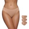 imageCRZ YOGA Softhold Bikini Underwear for Women  Sexy Tagless Hipster Stretch Breathable Ladies Cheeky Panties 3 PackWarm Beige 3pack