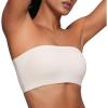 imageCRZ YOGA Softhold Womens Double Lined Strapless Bralettes  Tube Tops Bandeau Unlined Wireless Stretchy TShirt Everyday BraMilky White