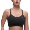 imageCRZ YOGA Softness Mold Womens Butterluxe U Neck Longline Sports Bras  Supportive Cross Back Double Strap Yoga Top DDD CupBlack