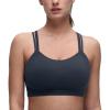 imageCRZ YOGA Softness Mold Womens Butterluxe U Neck Longline Sports Bras  Supportive Cross Back Double Strap Yoga Top DDD CupTrue Navy